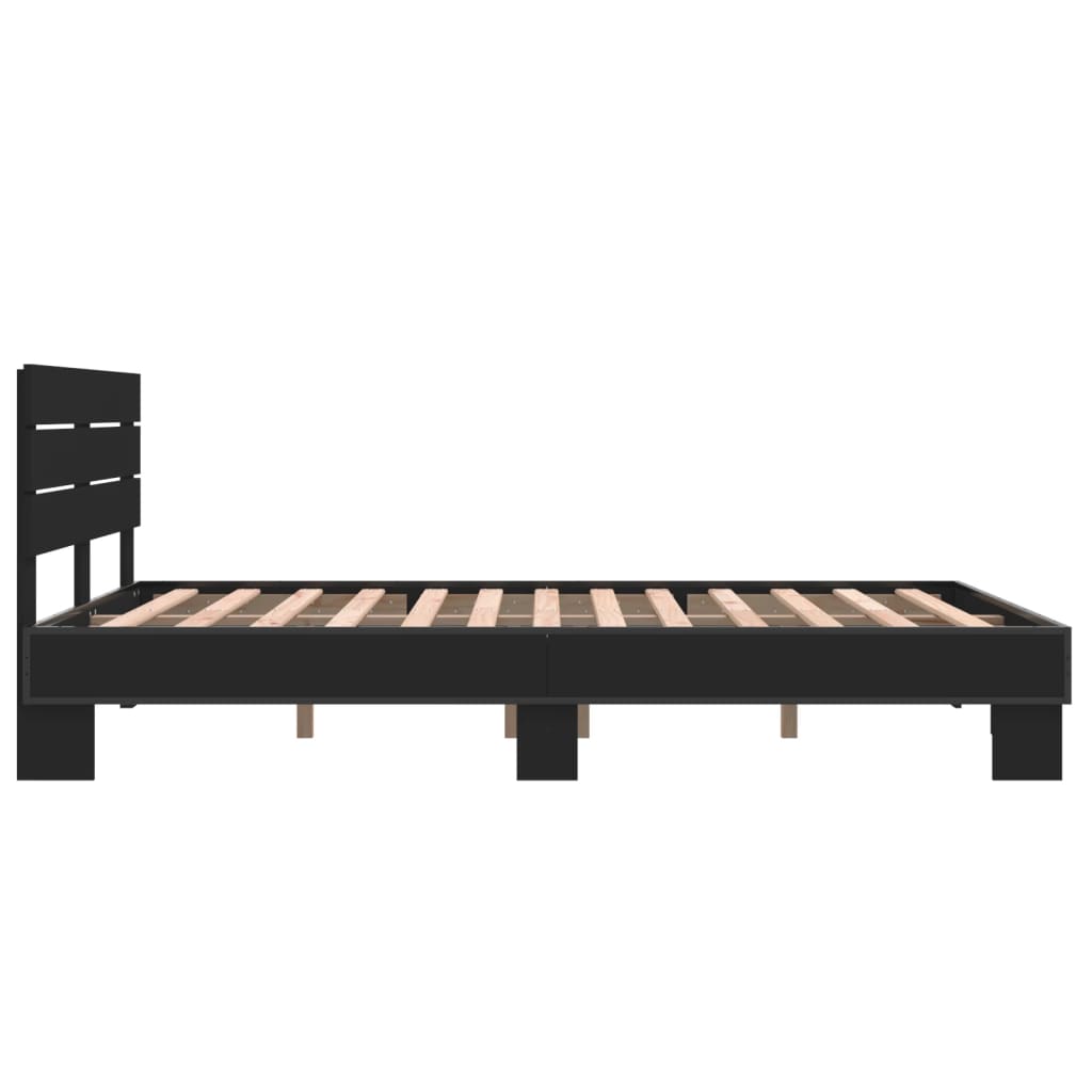 Bed Frame without Mattress Black 140x200 cm