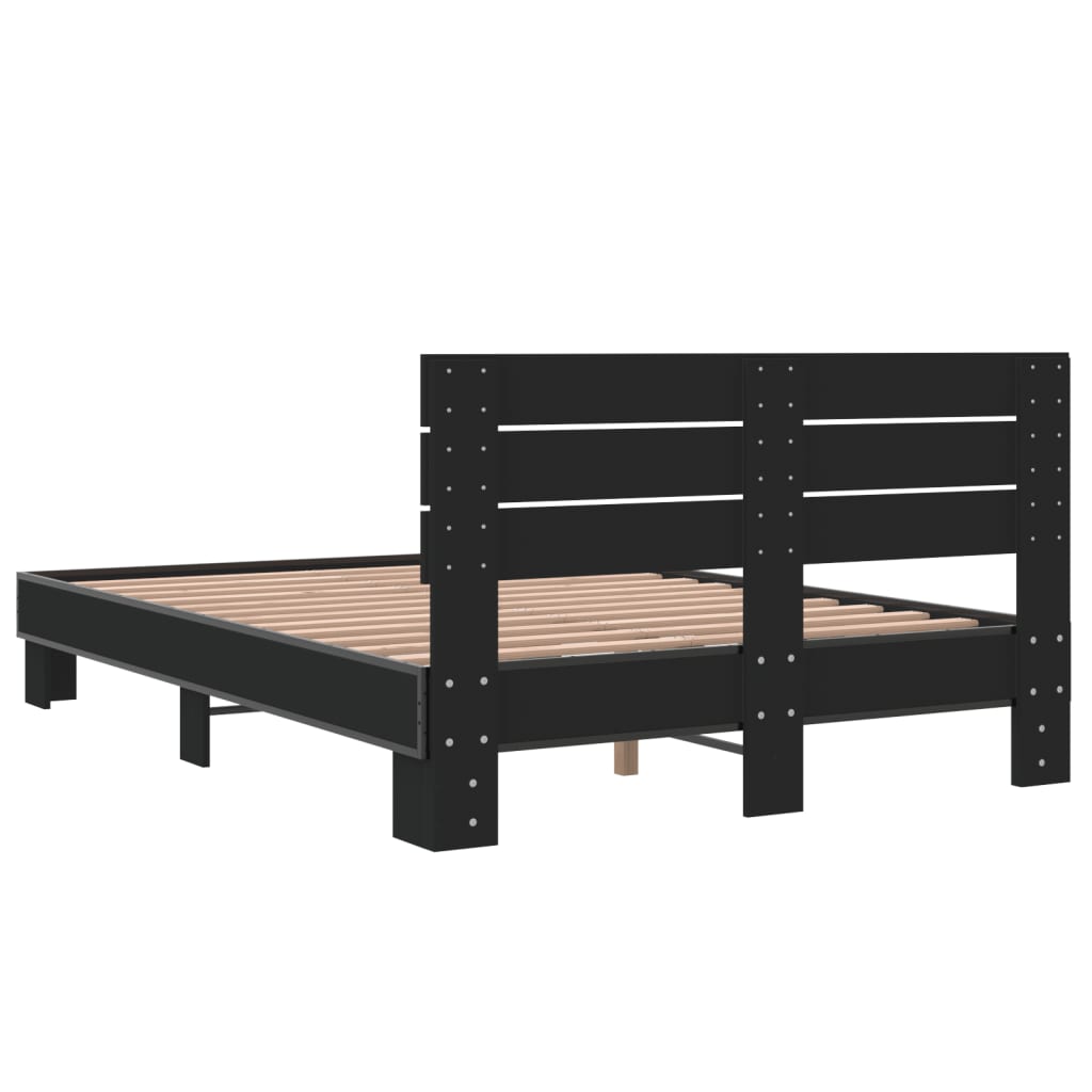 Bed Frame without Mattress Black 140x200 cm