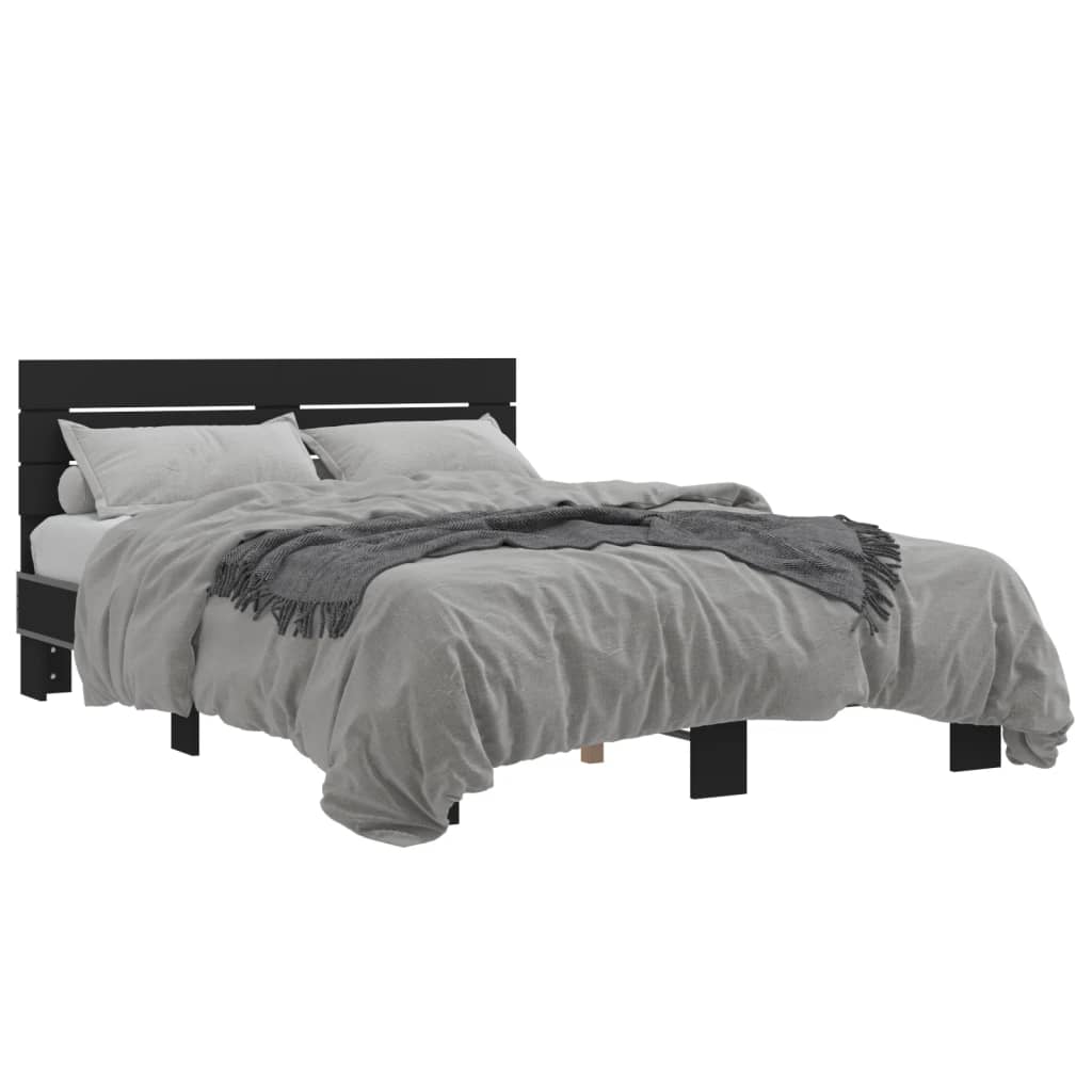 Bed Frame without Mattress Black 120x200 cm