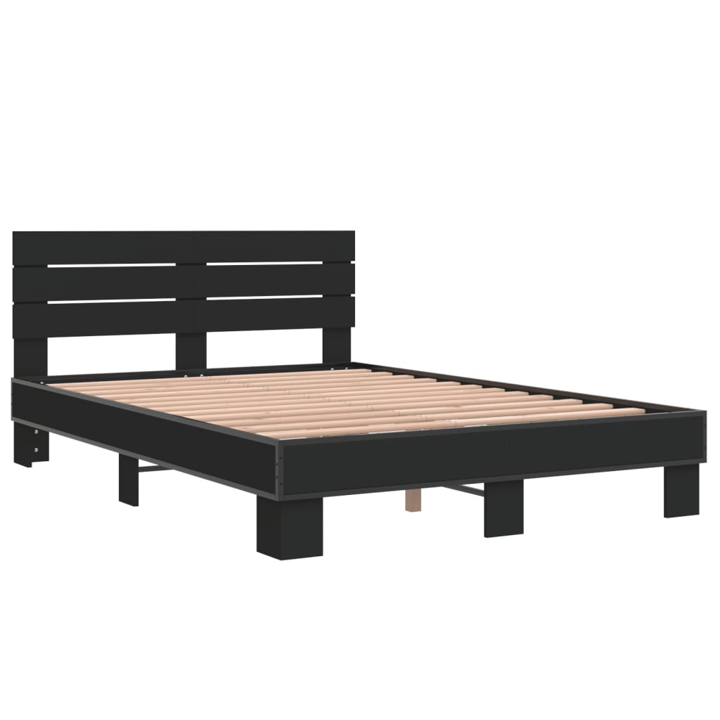 Bed Frame without Mattress Black 120x200 cm