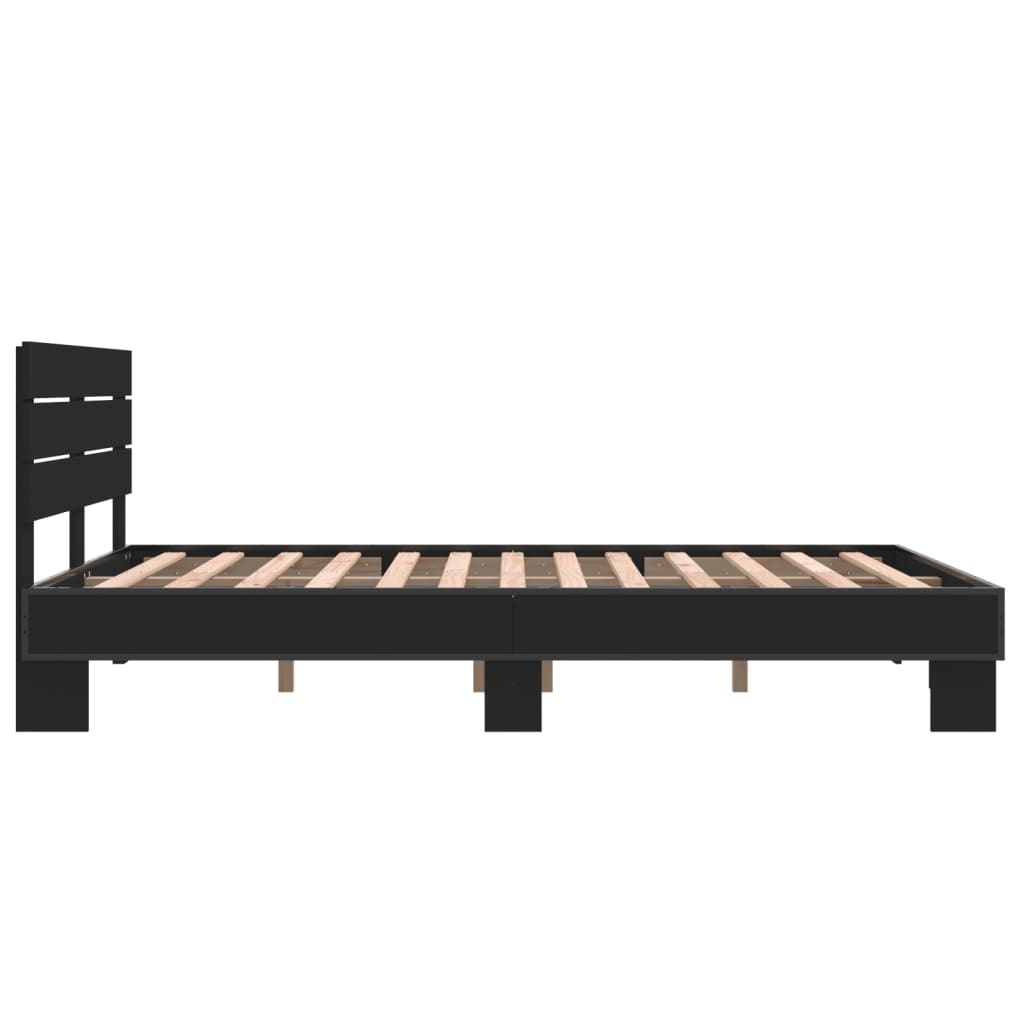 Bed Frame without Mattress Black 120x200 cm