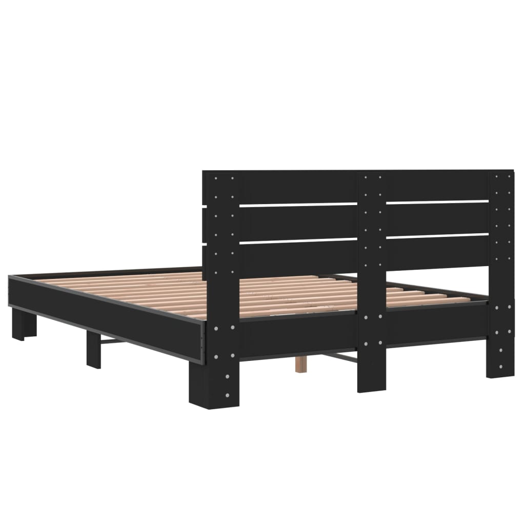 Bed Frame without Mattress Black 120x200 cm