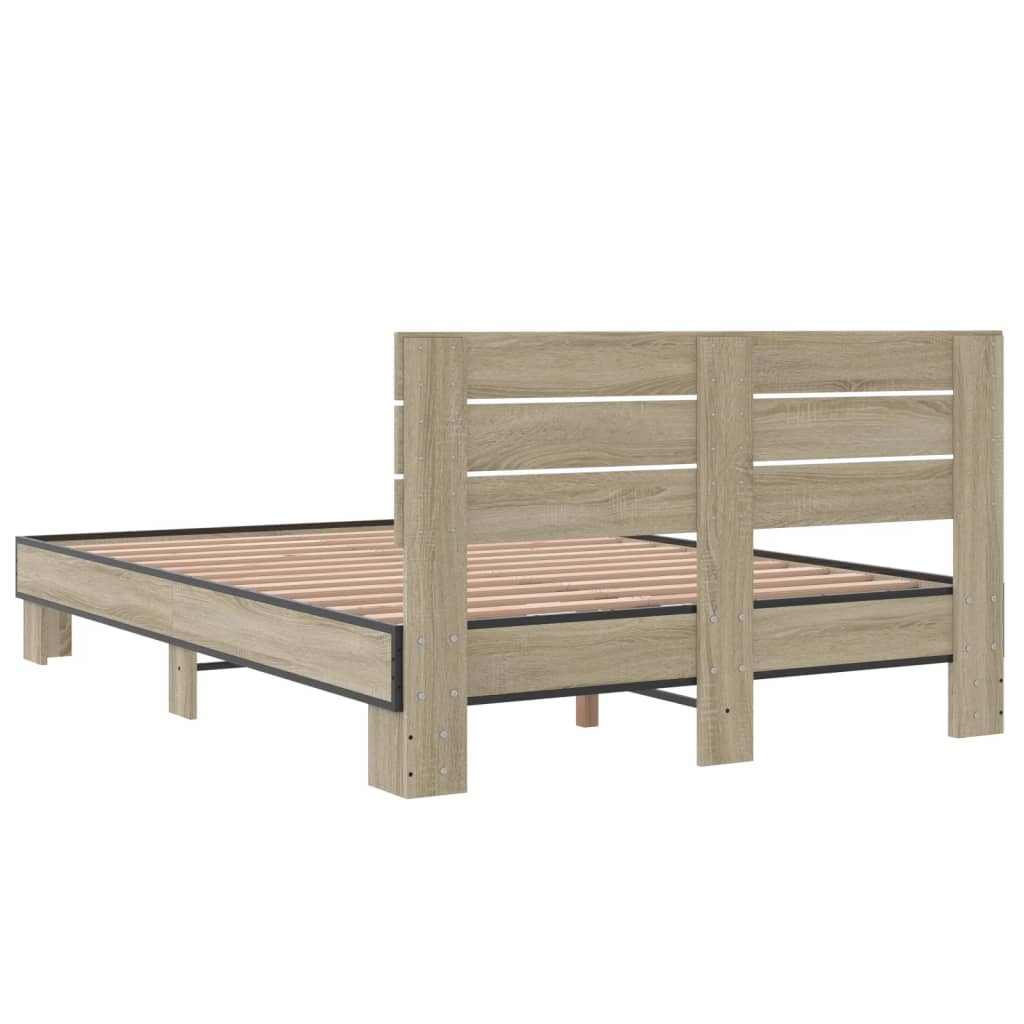 Bed Frame without Mattress Sonoma Oak 140x190 cm
