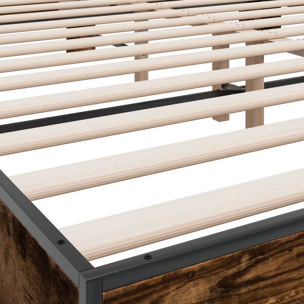 Bed Frame without Mattress Smoked Oak 200x200 cm