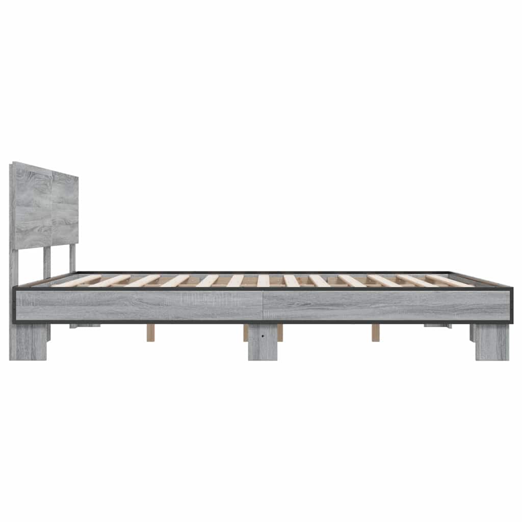 Bed Frame without Mattress Grey Sonoma 180x200 cm Super King