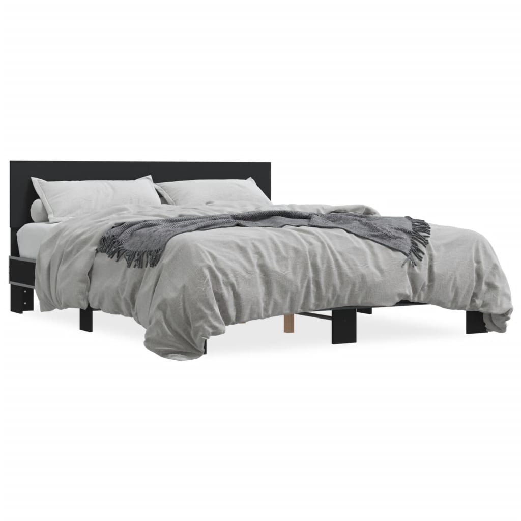 Bed Frame without Mattress Black 160x200 cm