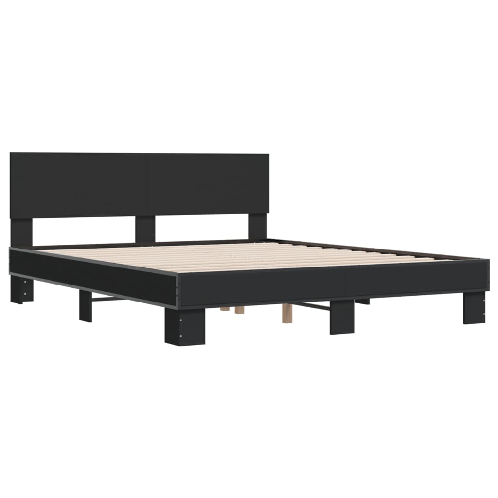Bed Frame without Mattress Black 160x200 cm