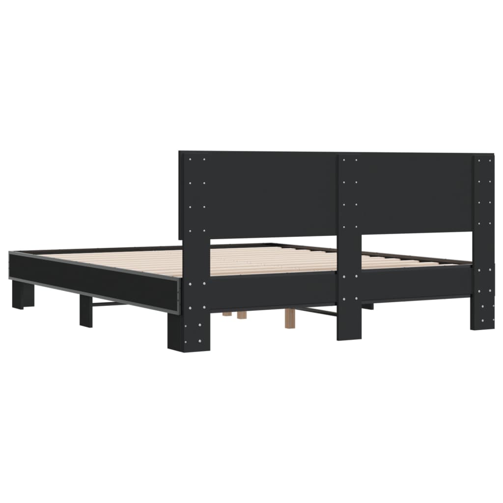 Bed Frame without Mattress Black 160x200 cm