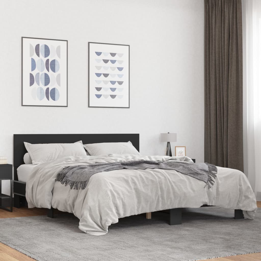 Bed Frame without Mattress Black 160x200 cm