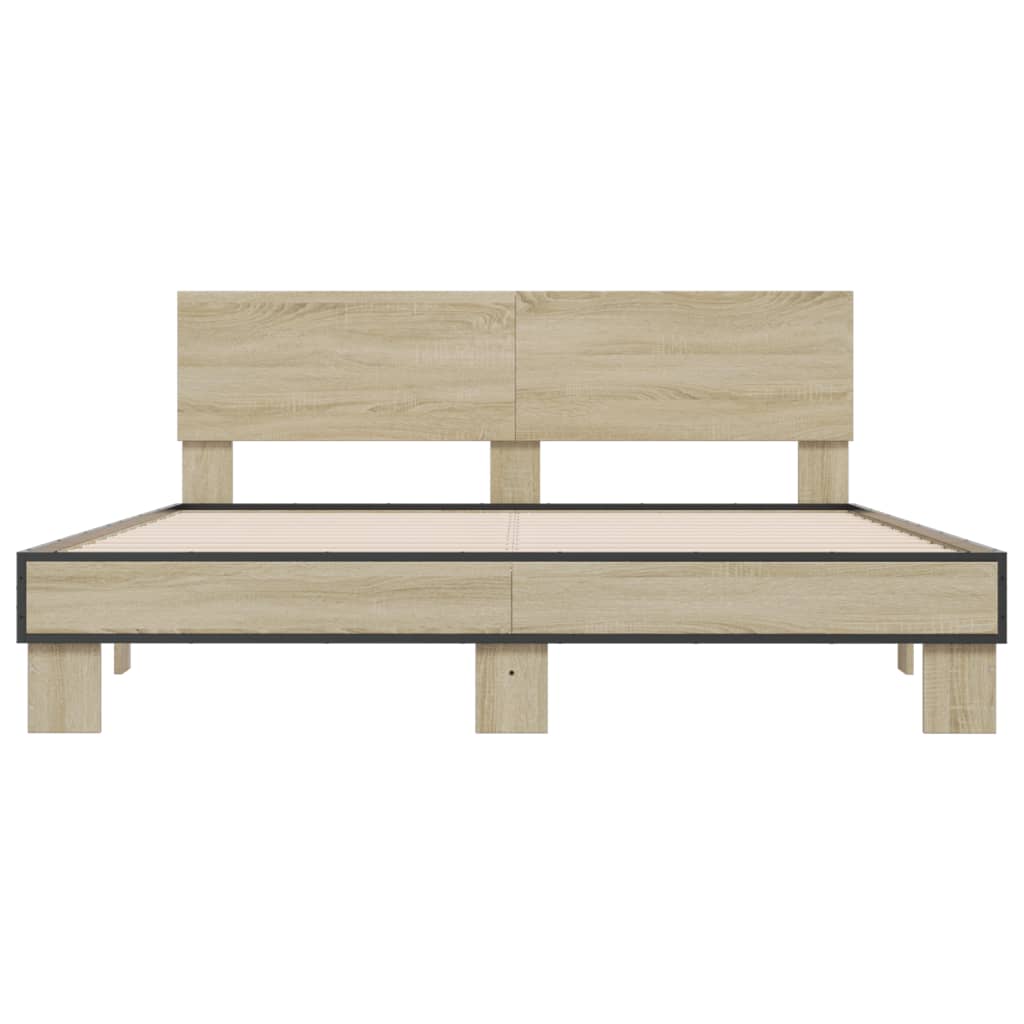 Bed Frame without Mattress Sonoma Oak 150x200 cm King Size