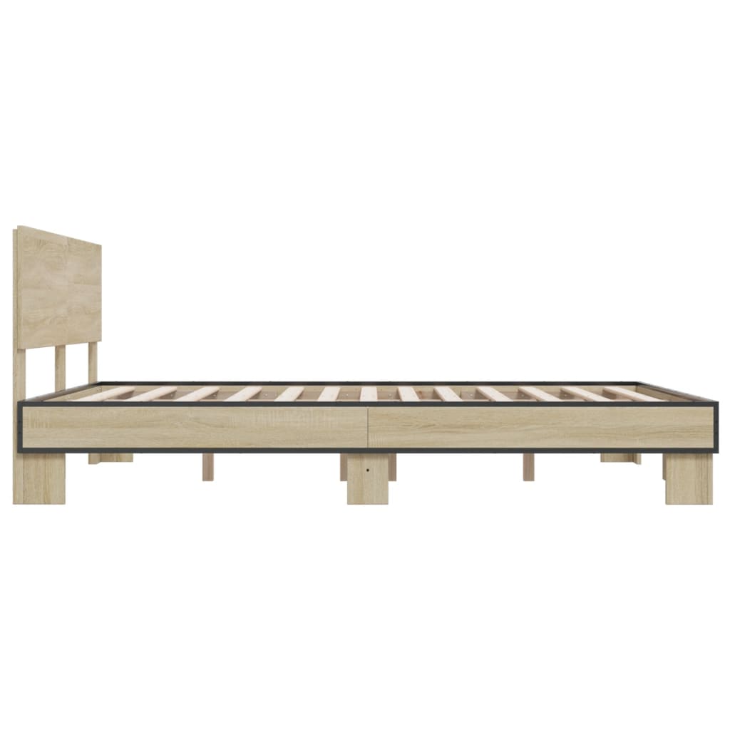 Bed Frame without Mattress Sonoma Oak 150x200 cm King Size