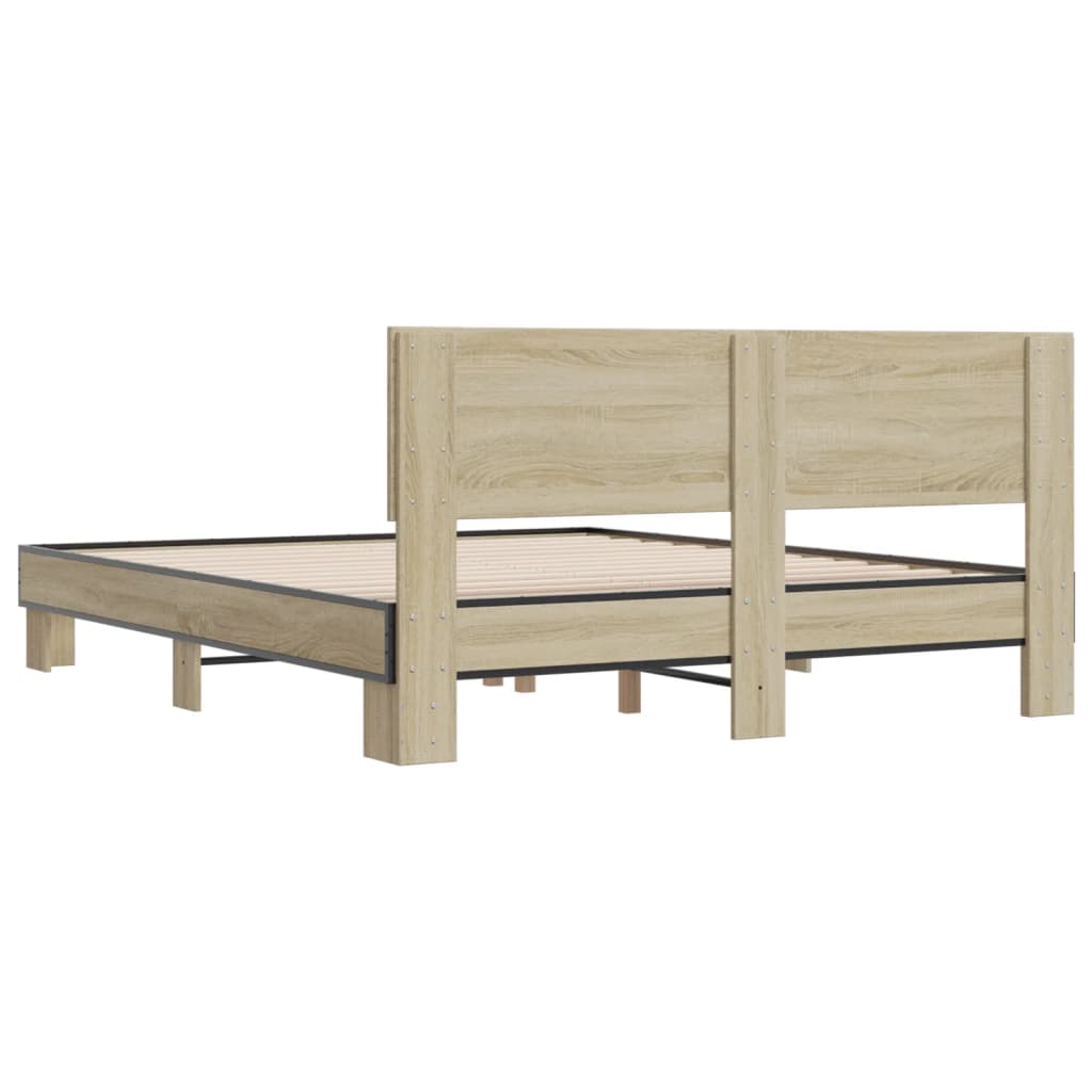Bed Frame without Mattress Sonoma Oak 150x200 cm King Size