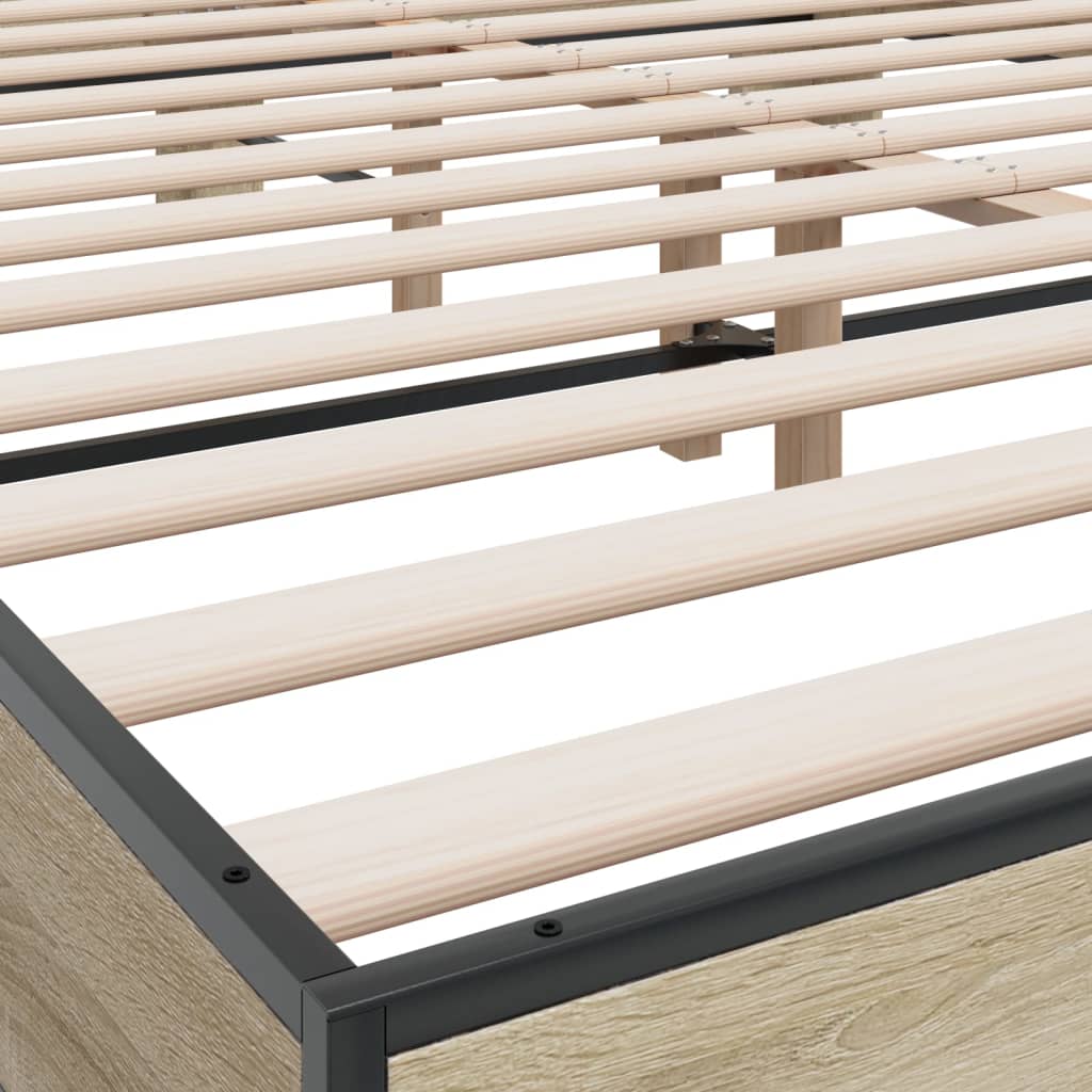 Bed Frame without Mattress Sonoma Oak 150x200 cm King Size