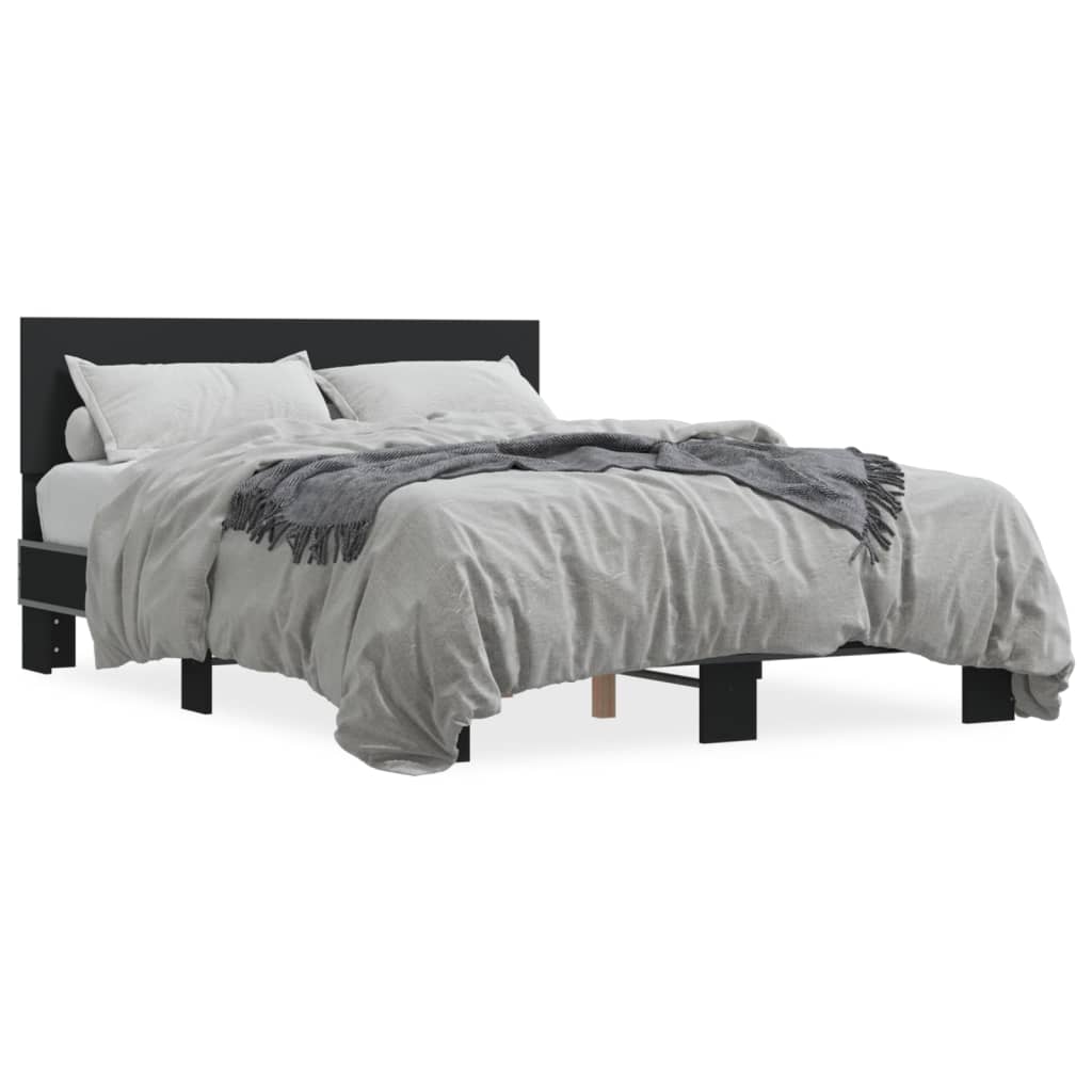 Bed Frame without Mattress Black 140x200 cm