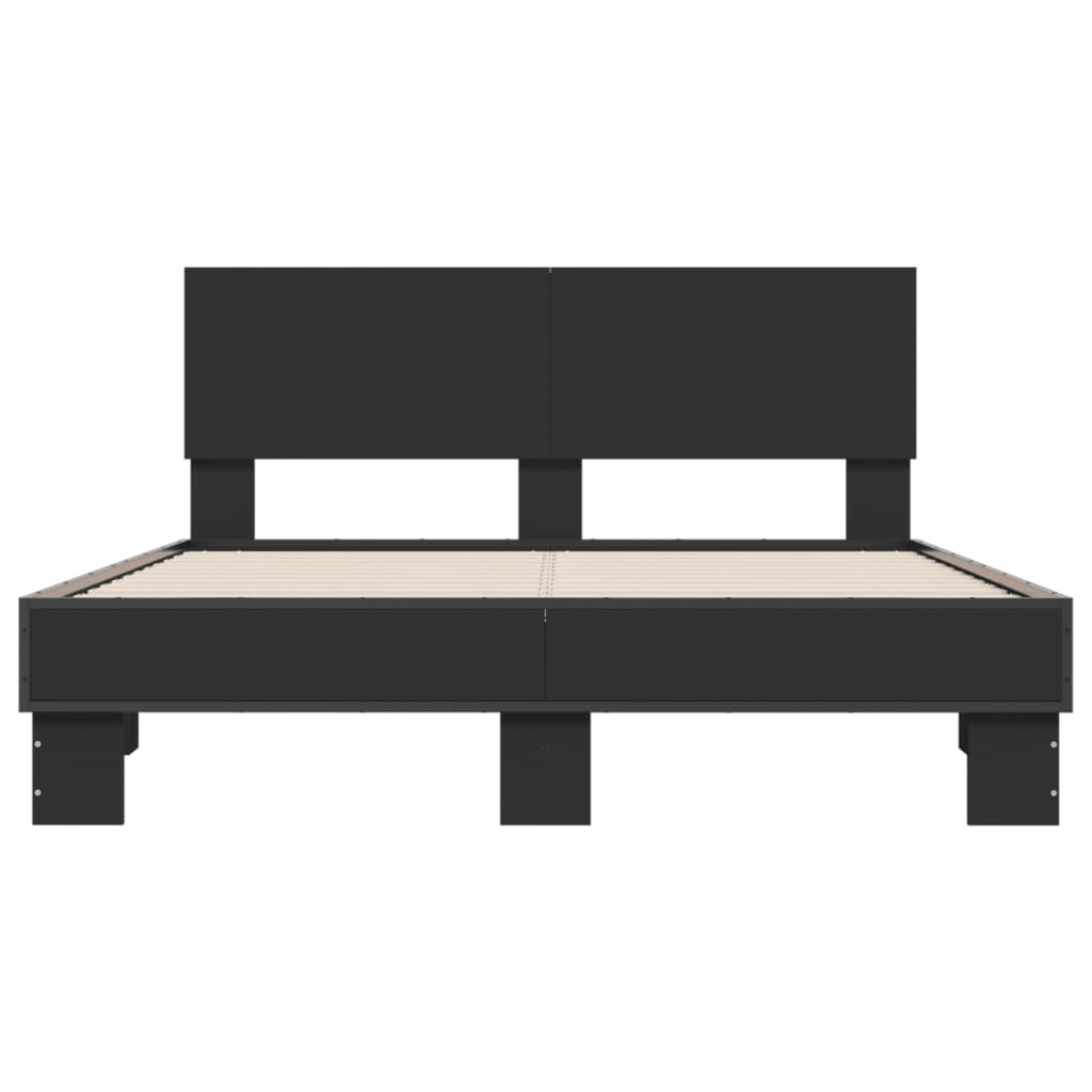 Bed Frame without Mattress Black 140x200 cm