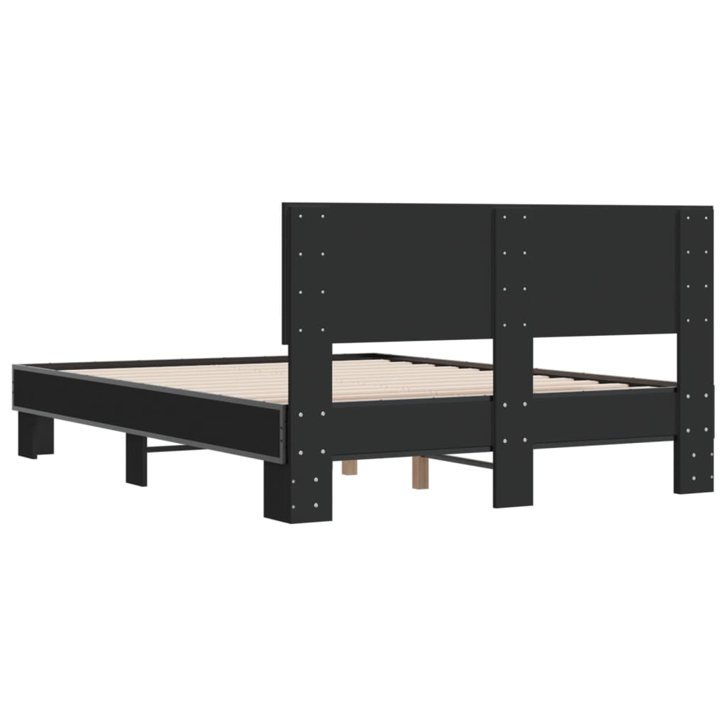 Bed Frame without Mattress Black 140x200 cm