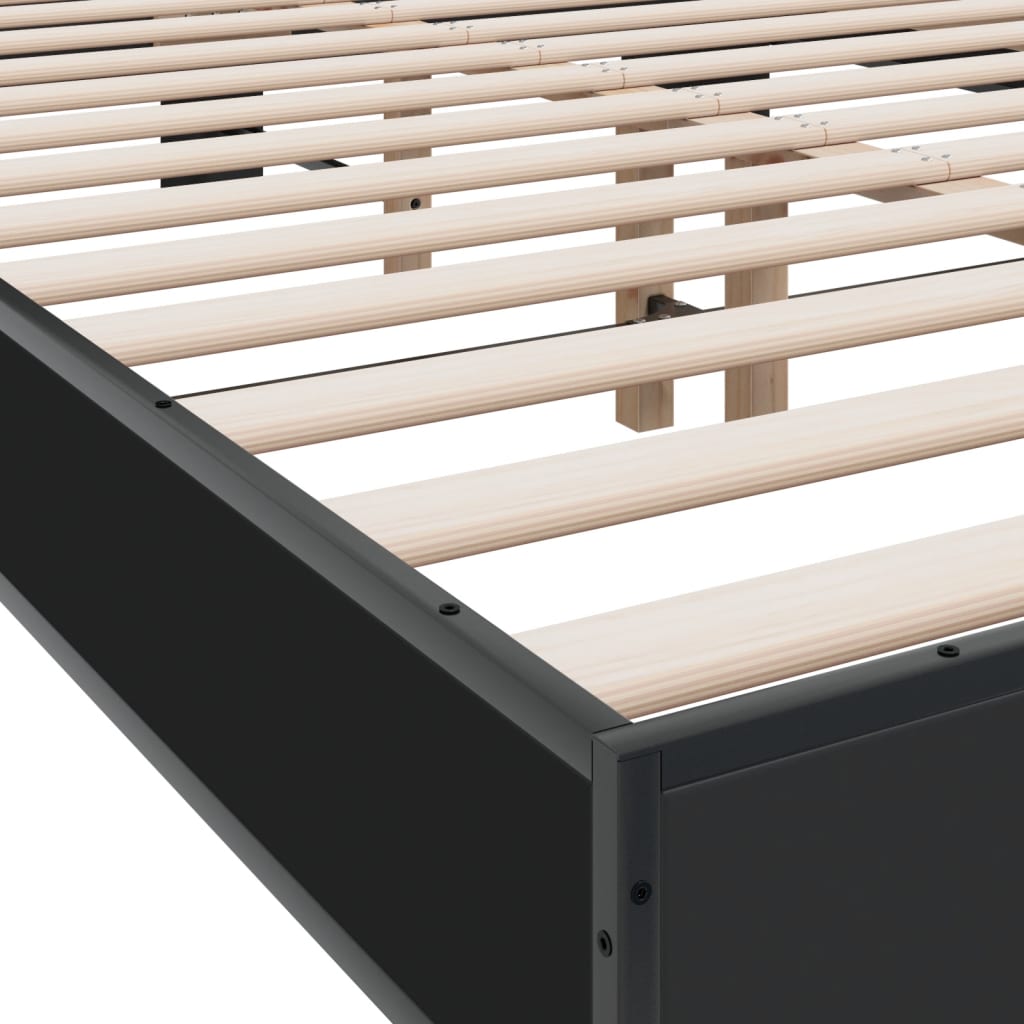 Bed Frame without Mattress Black 120x200 cm