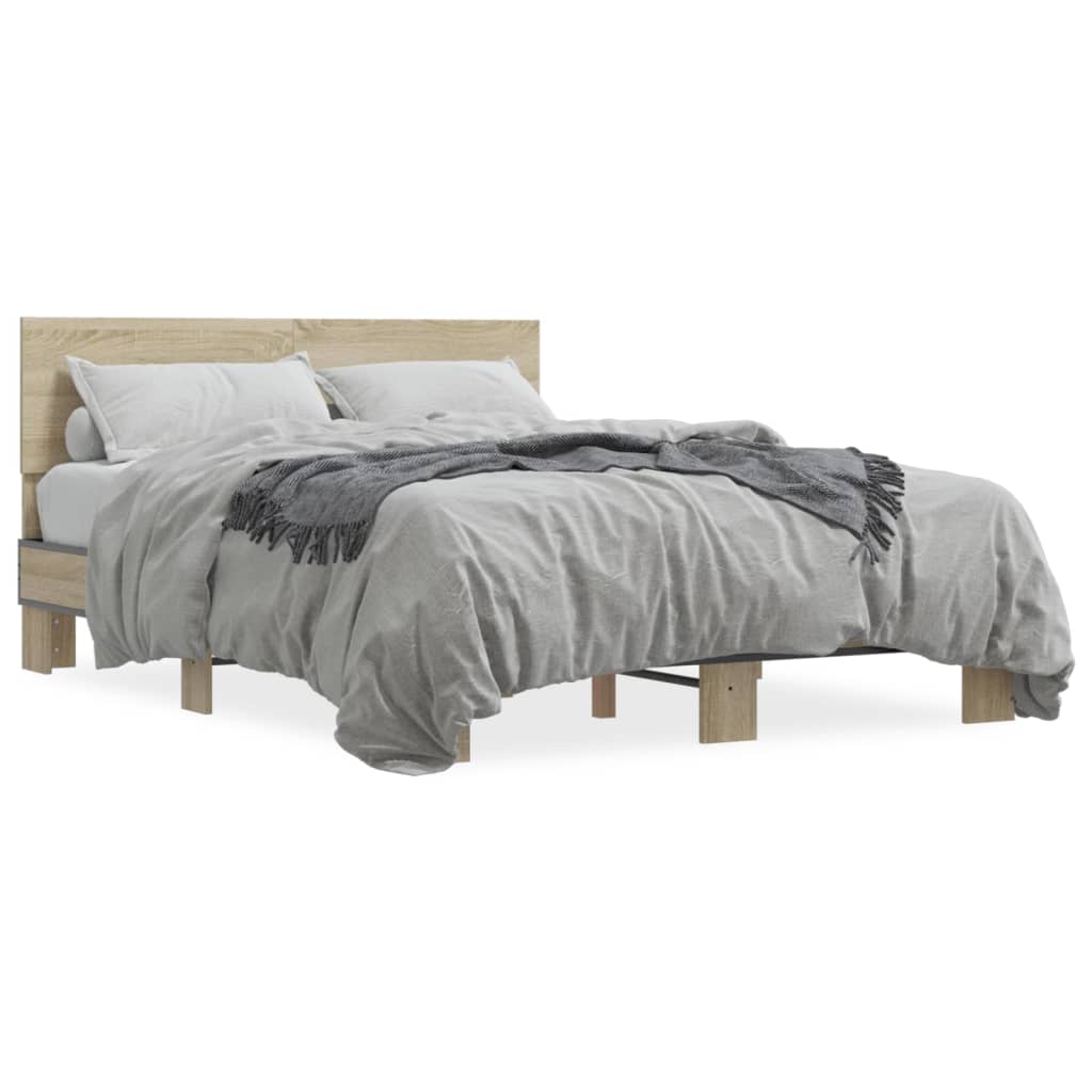 Bed Frame without Mattress Sonoma Oak 120x200 cm