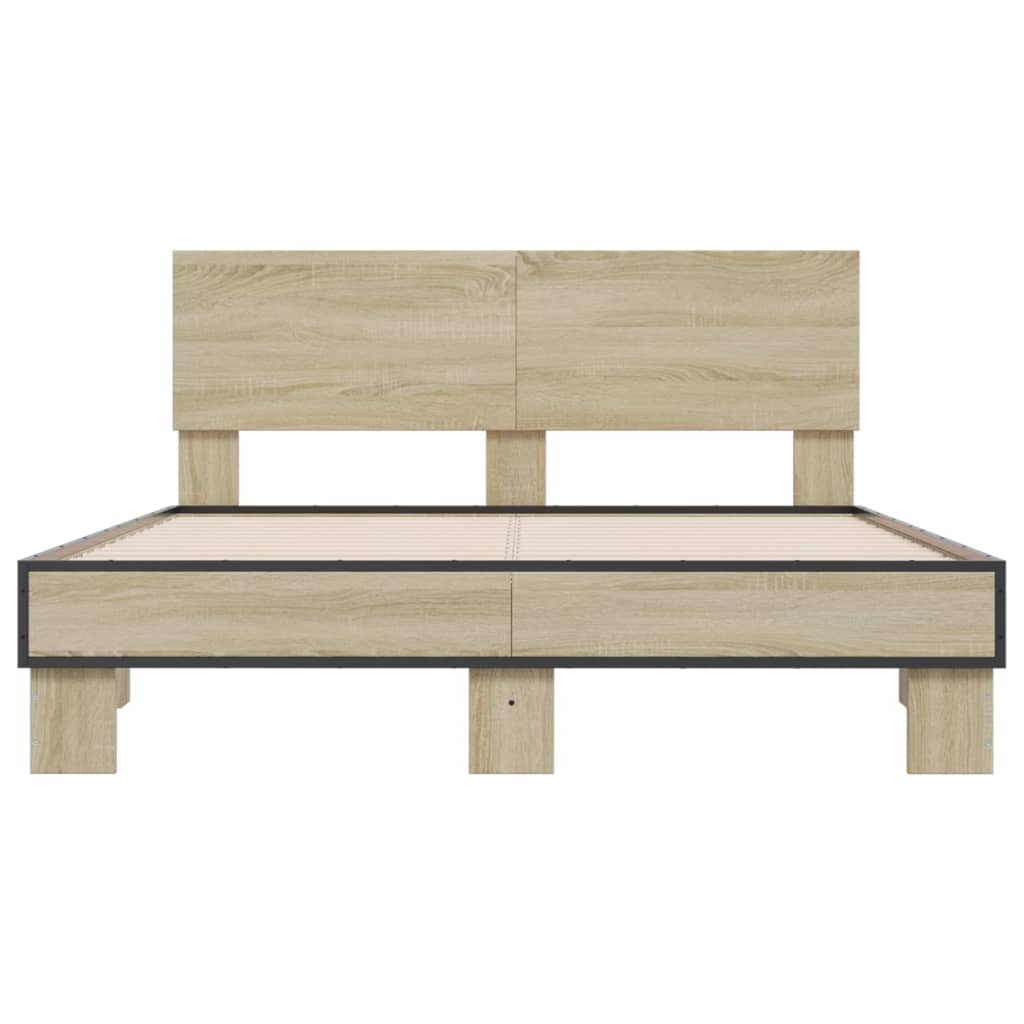 Bed Frame without Mattress Sonoma Oak 120x200 cm