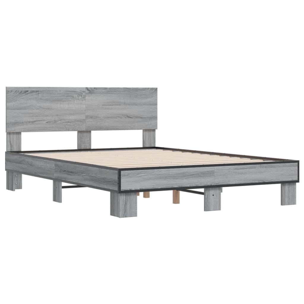 Bed Frame without Mattress Grey Sonoma 120x200 cm