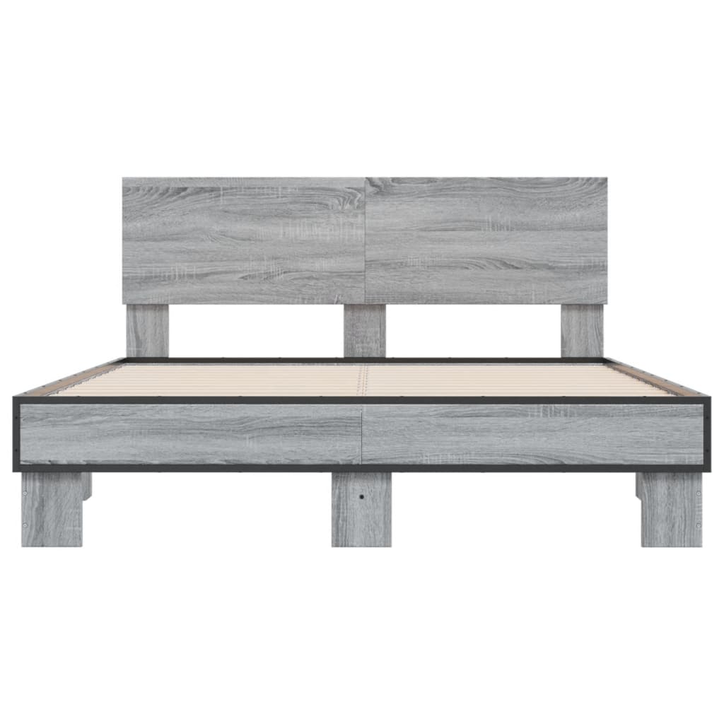 Bed Frame without Mattress Grey Sonoma 120x200 cm