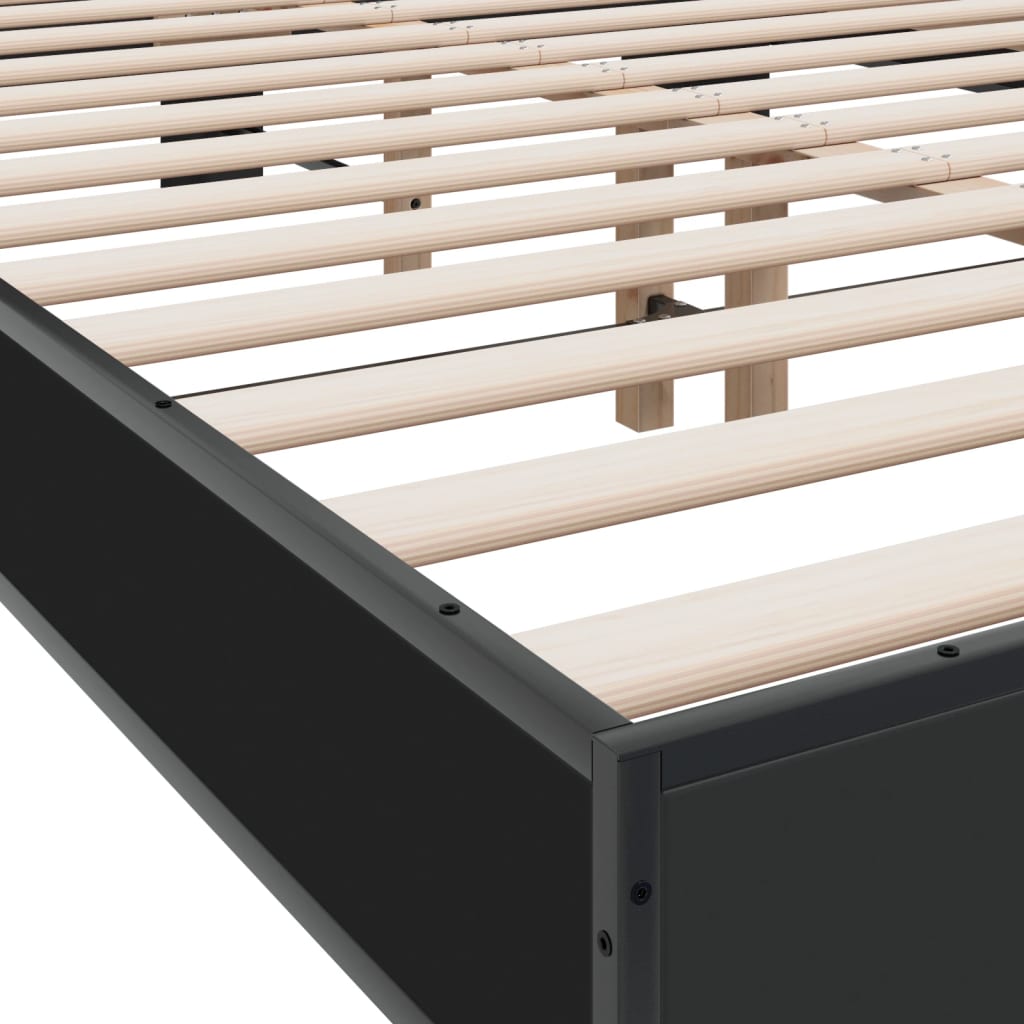 Bed Frame without Mattress Black 120x190 cm Small Double