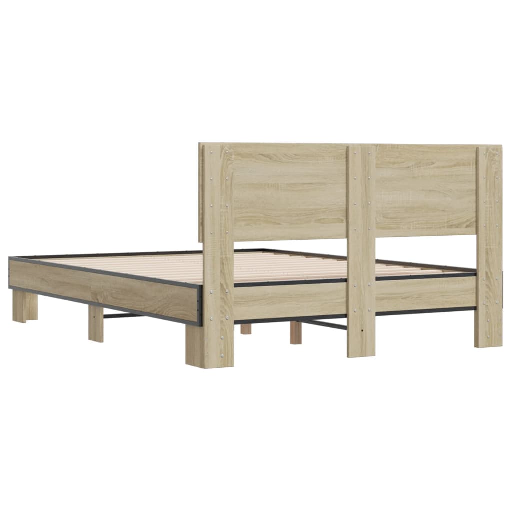 Bed Frame without Mattress Sonoma Oak 120x190 cm Small Double