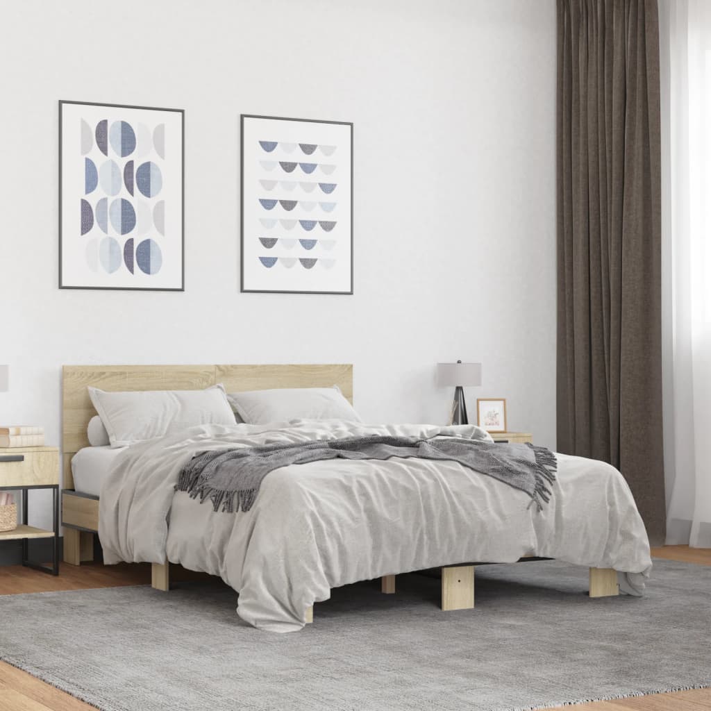 Bed Frame without Mattress Sonoma Oak 120x190 cm Small Double