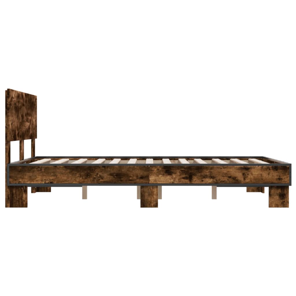 Bed Frame without Mattress Smoked Oak 120x190 cm Small Double