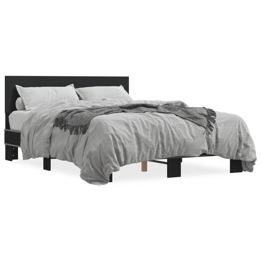 Bed Frame without Mattress Black 135x190 cm Double