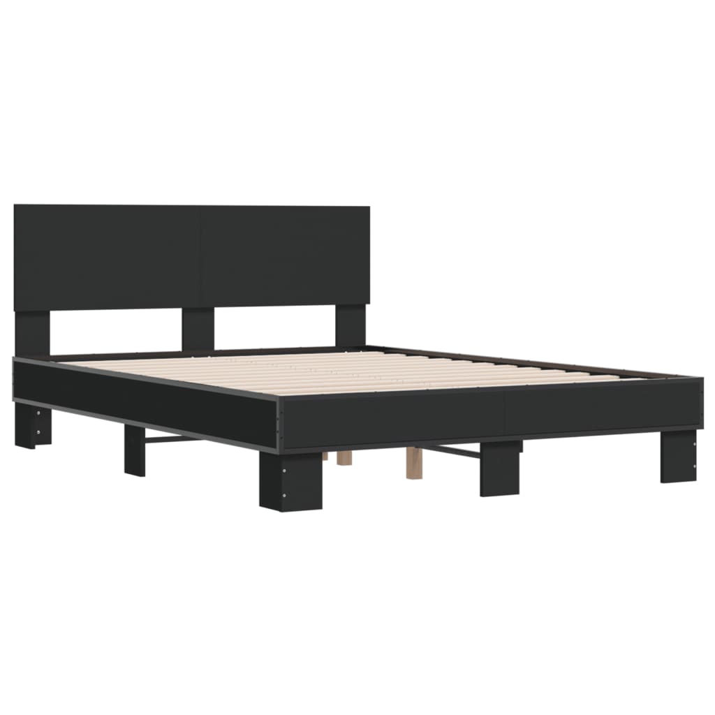 Bed Frame without Mattress Black 135x190 cm Double