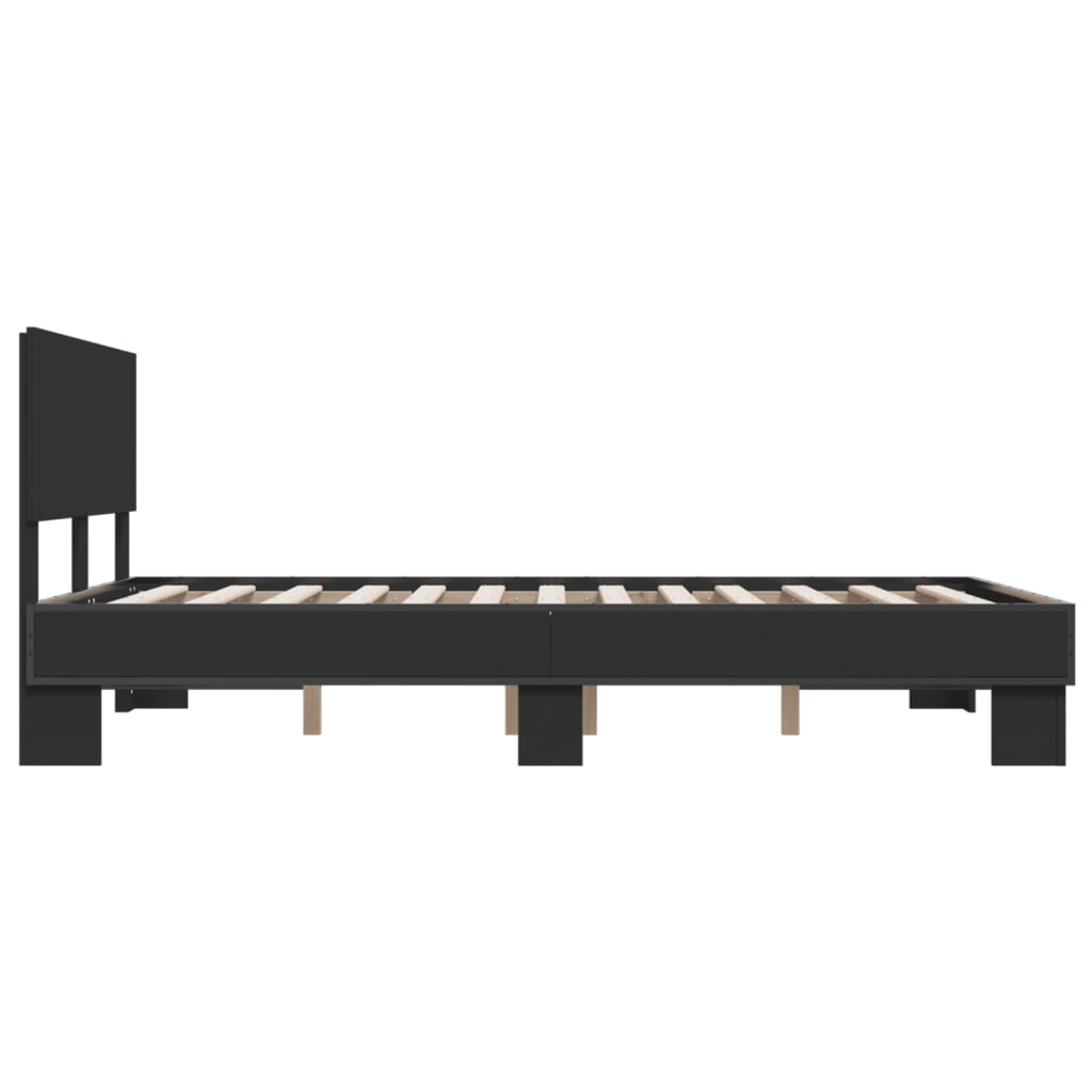 Bed Frame without Mattress Black 135x190 cm Double