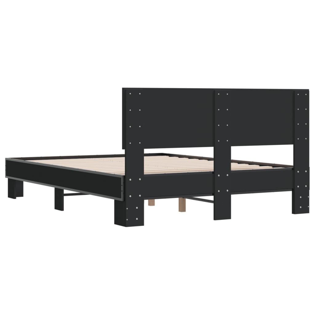 Bed Frame without Mattress Black 135x190 cm Double