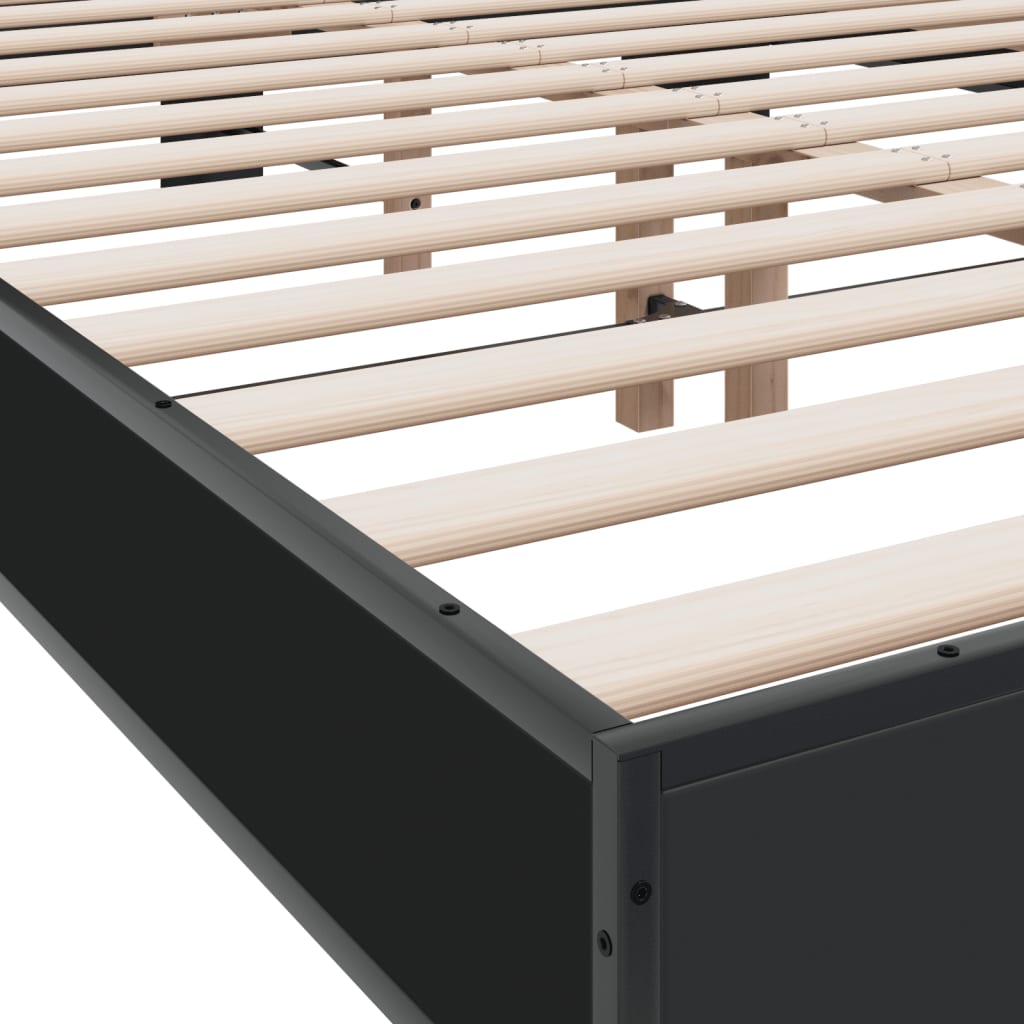 Bed Frame without Mattress Black 135x190 cm Double