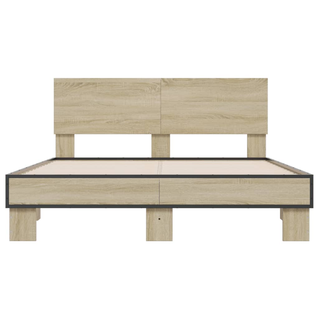 Bed Frame without Mattress Sonoma Oak 135x190 cm Double