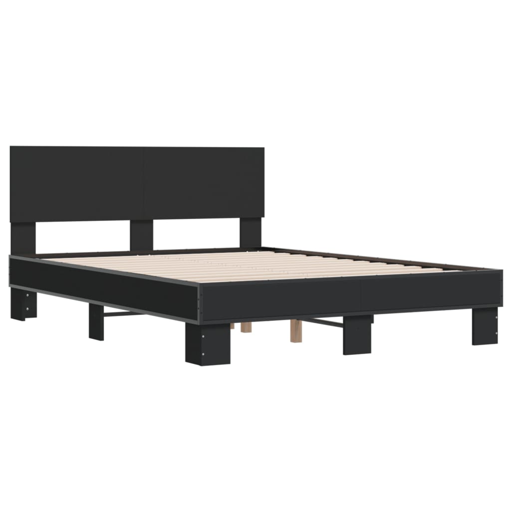 Bed Frame without Mattress Black 140x190 cm