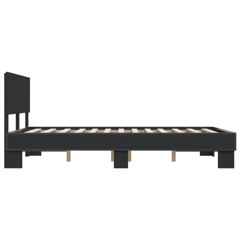 Bed Frame without Mattress Black 140x190 cm