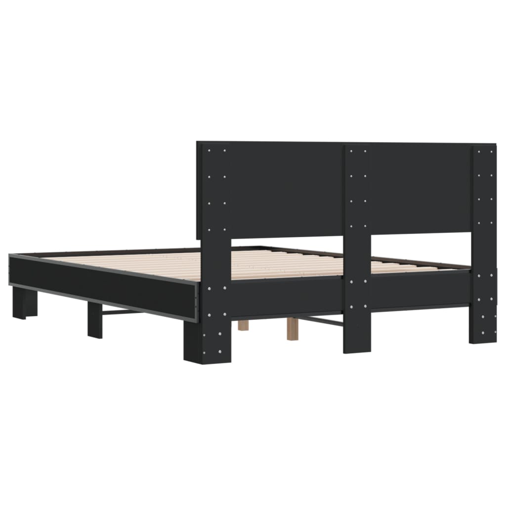 Bed Frame without Mattress Black 140x190 cm