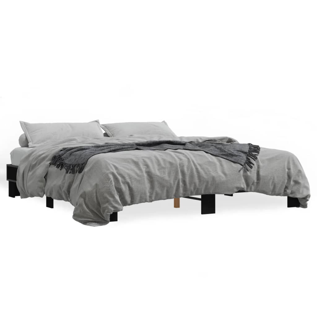 Bed Frame without Mattress Black 200x200 cm