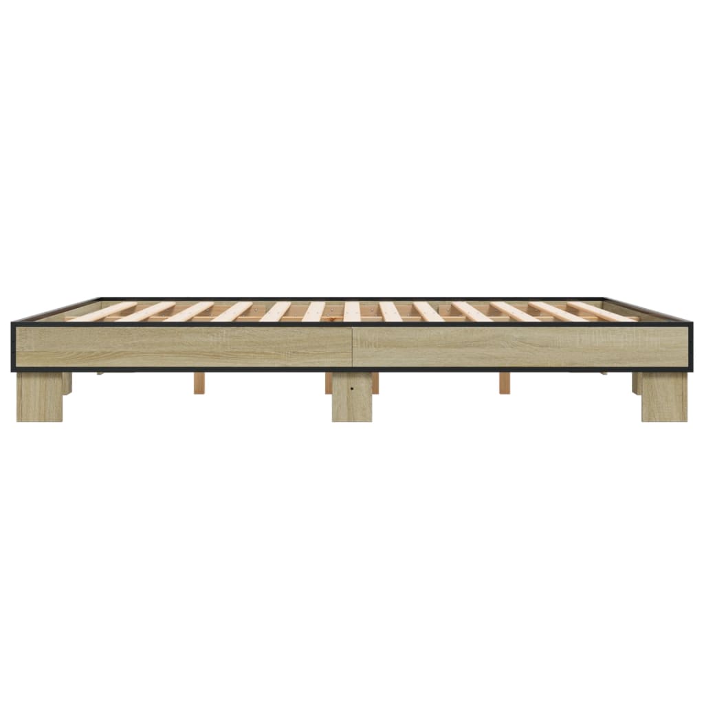Bed Frame without Mattress Sonoma Oak 200x200 cm