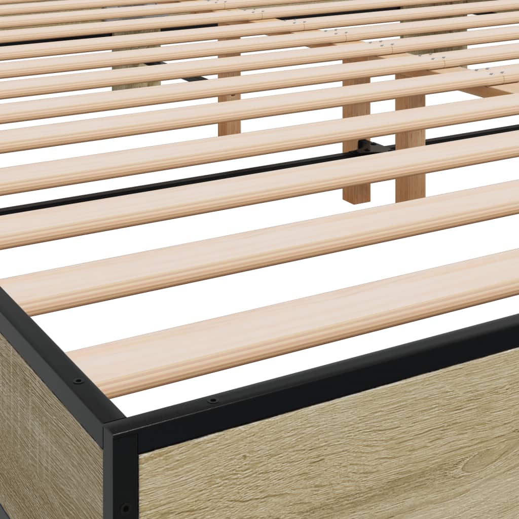 Bed Frame without Mattress Sonoma Oak 200x200 cm