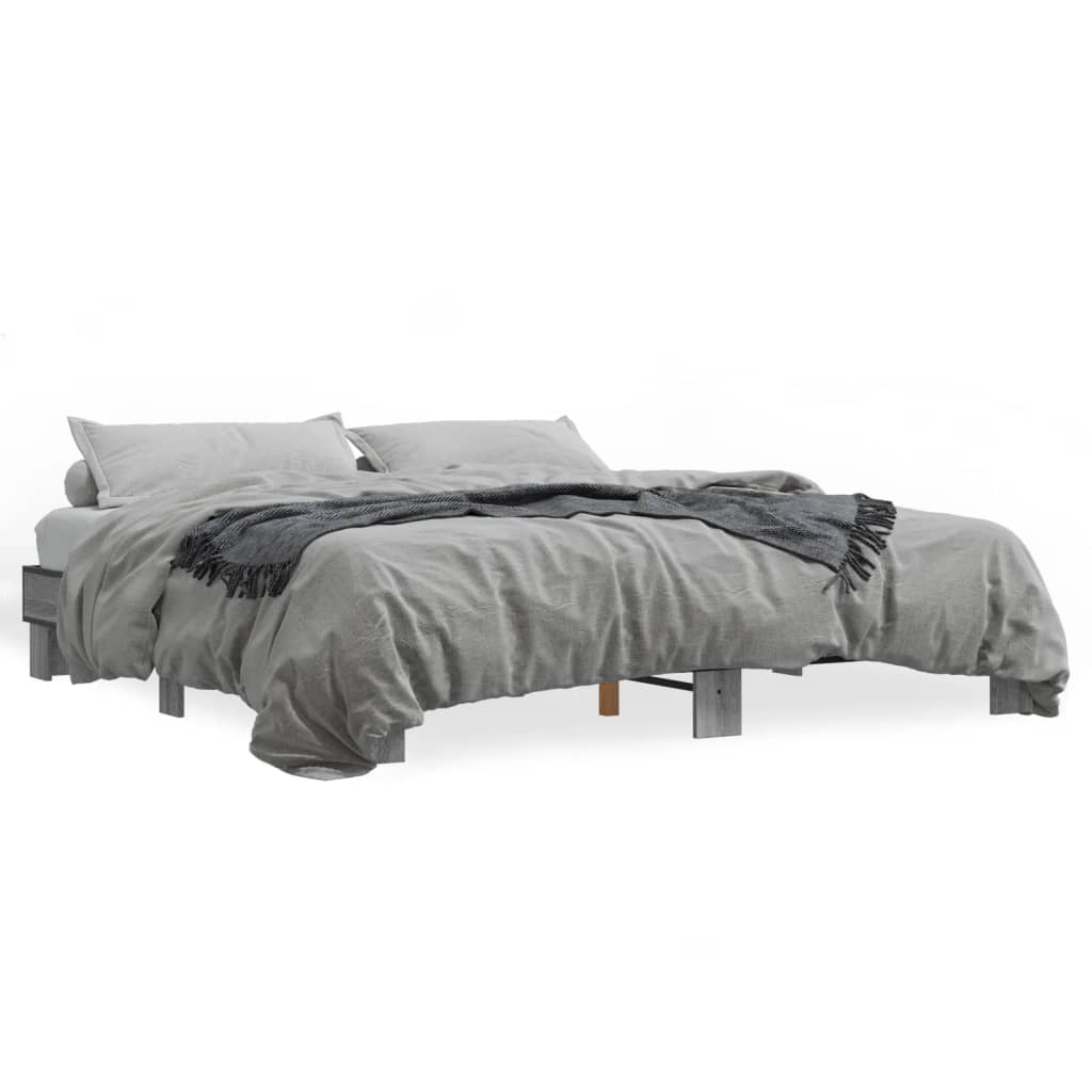 Bed Frame without Mattress Grey Sonoma 200x200 cm