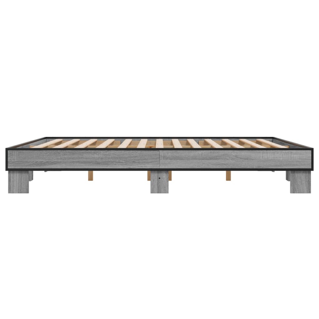 Bed Frame without Mattress Grey Sonoma 200x200 cm