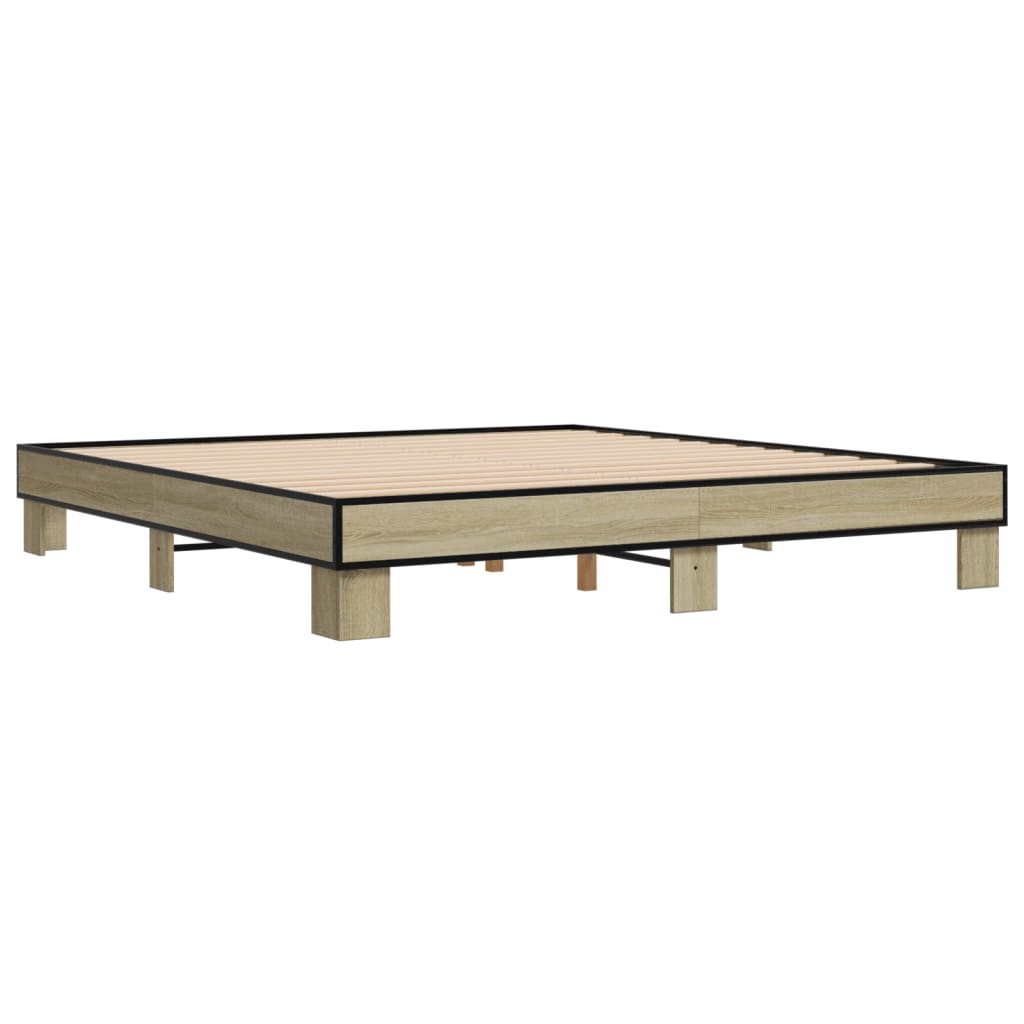Bed Frame without Mattress Sonoma Oak 180x200 cm Super King