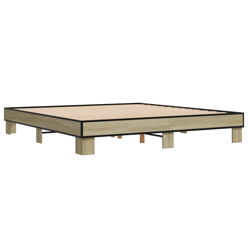 Bed Frame without Mattress Sonoma Oak 180x200 cm Super King
