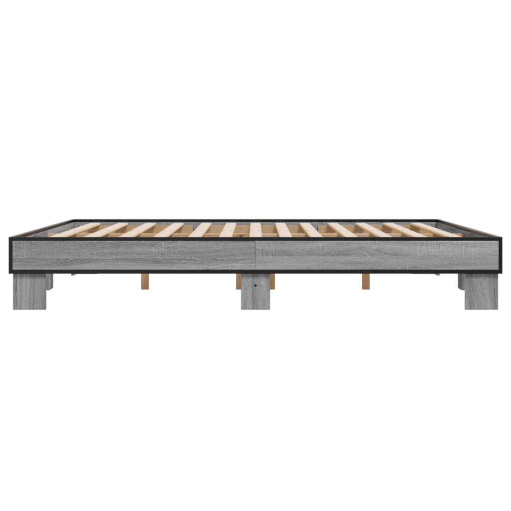 Bed Frame without Mattress Grey Sonoma 180x200 cm Super King