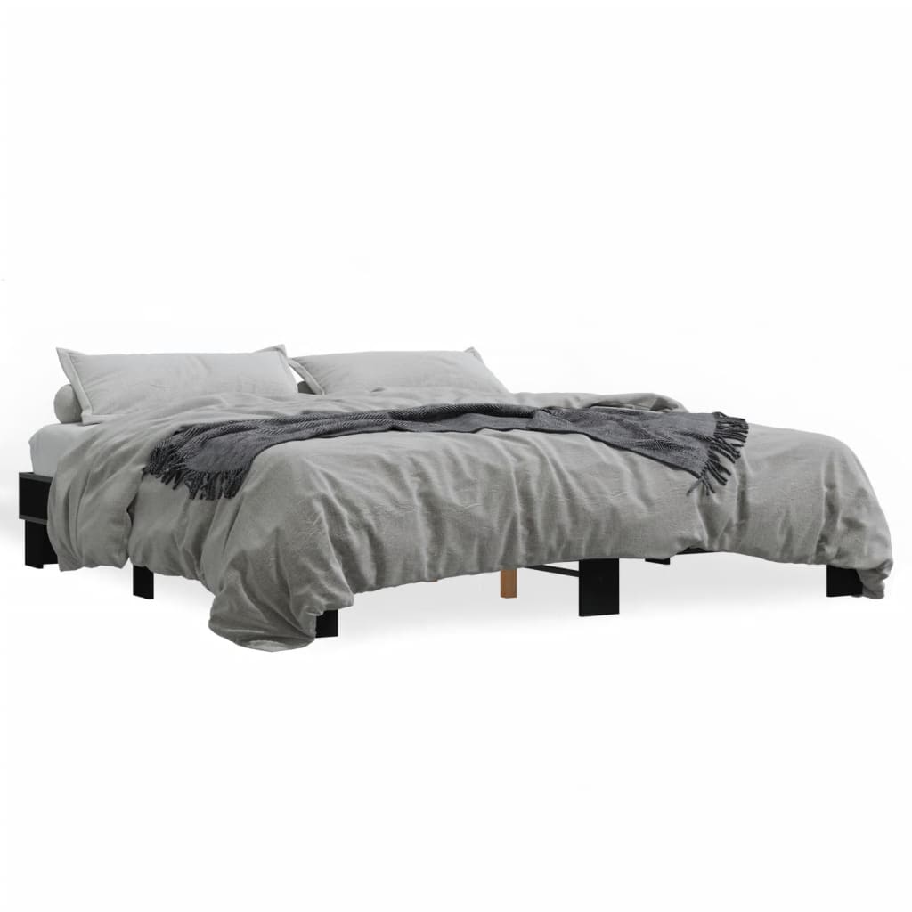 Bed Frame without Mattress Black 160x200 cm