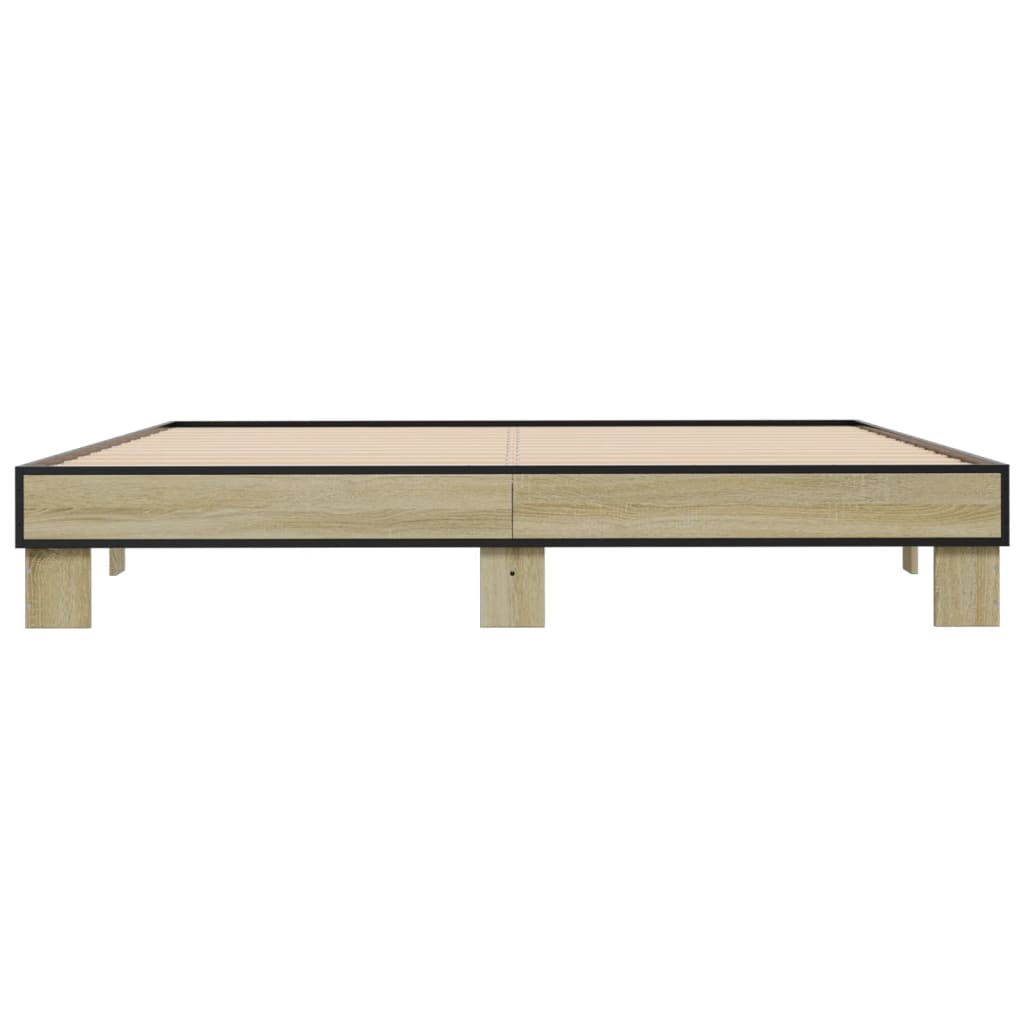 Bed Frame without Mattress Sonoma Oak 160x200 cm