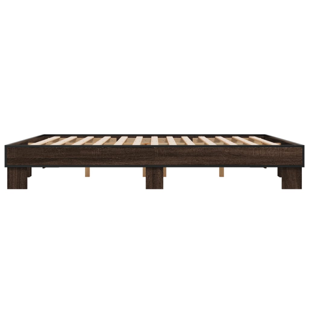 Bed Frame without Mattress Brown Oak 160x200 cm