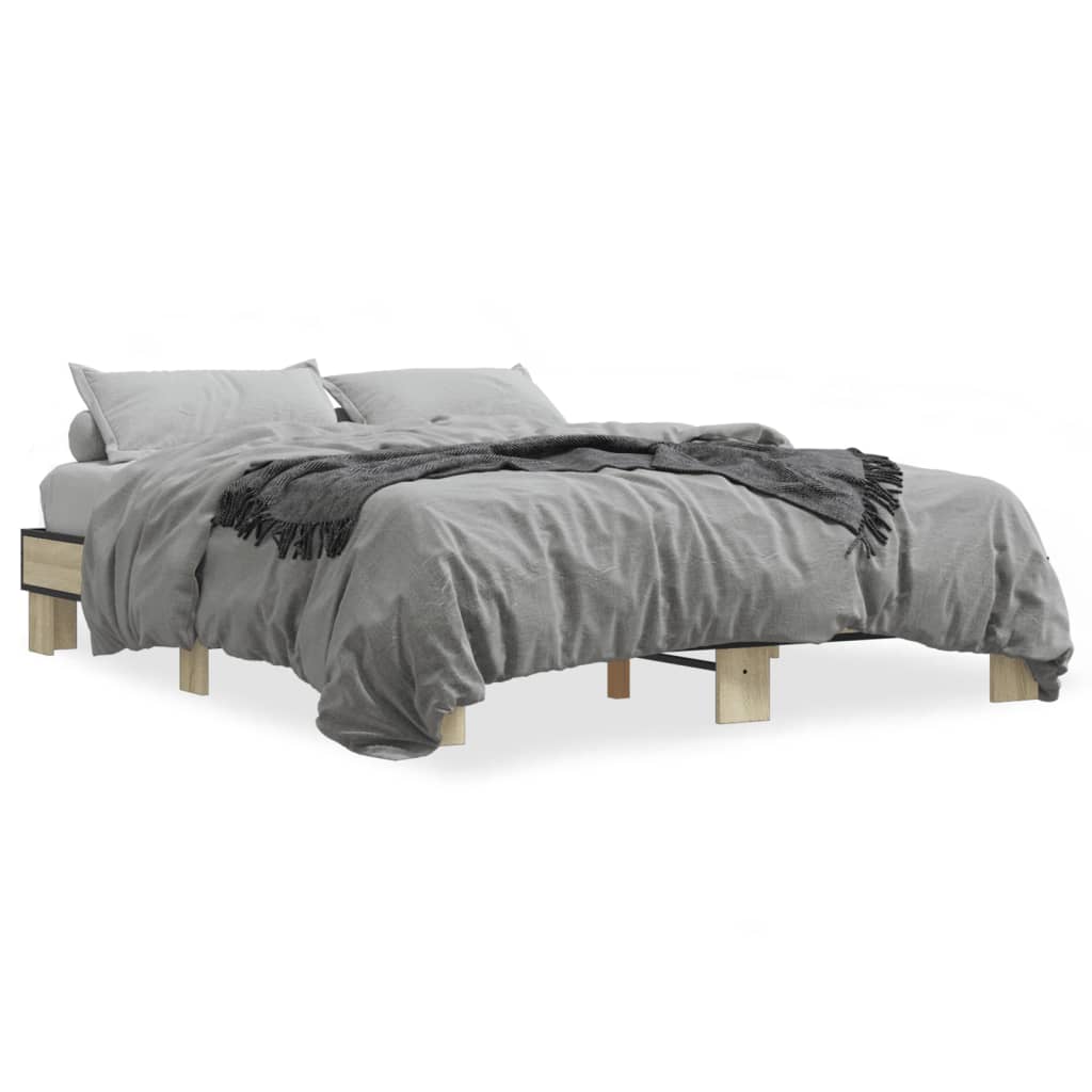 Bed Frame without Mattress Sonoma Oak 150x200 cm King Size